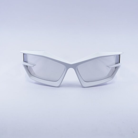 Givenchy GV40049U 21C Sunglasses White Geometric Frame, Smoke Mirror Lenses main image 10